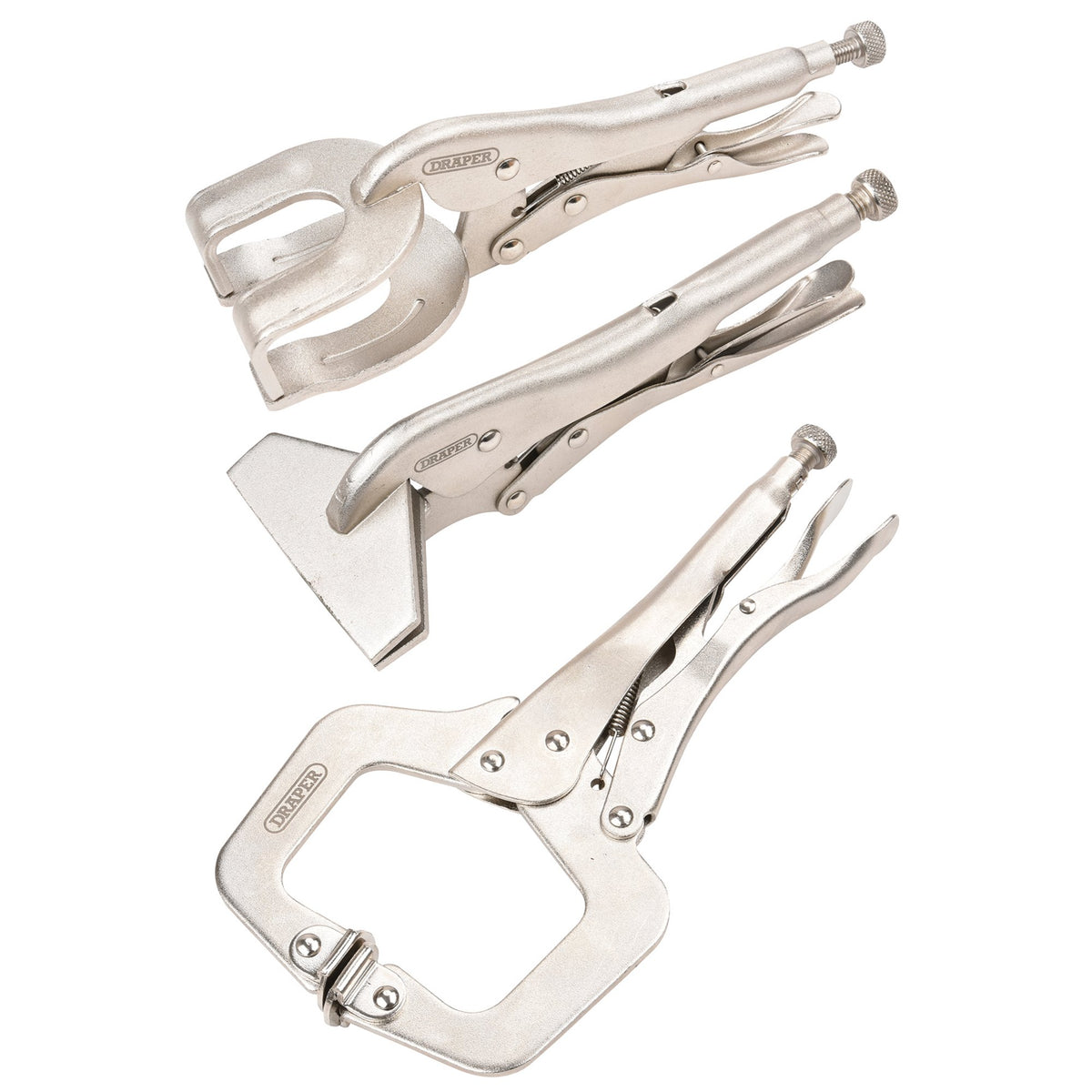DRAPER 3 Piece Self Grip Clamp Kit: Model No.9013K