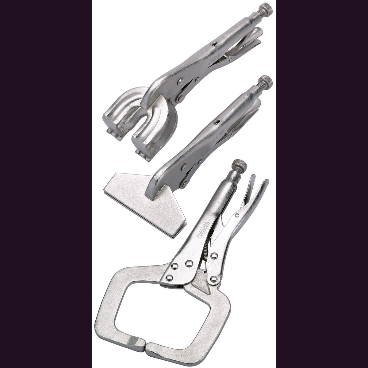 DRAPER 3 Piece Self Grip Clamp Kit: Model No.9013K