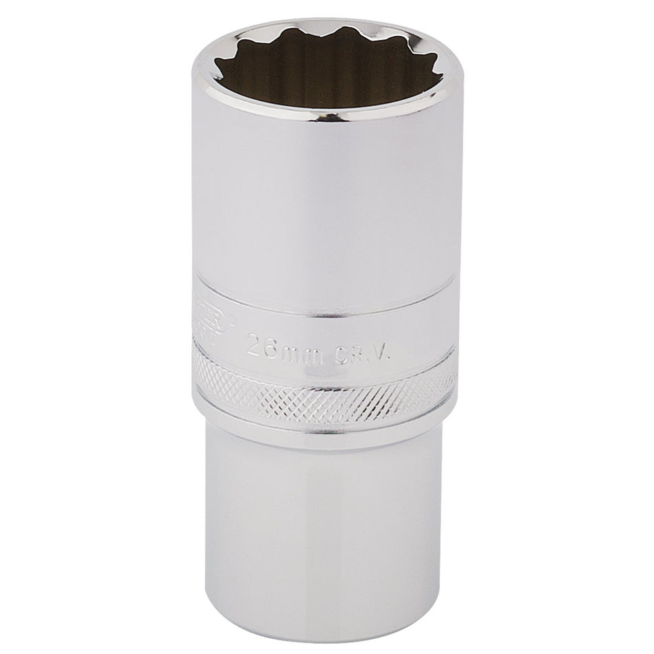 DRAPER 1/2" Square Drive Hi-Torq 12 Point Deep Socket (26mm): Model No. HT-MM/B
