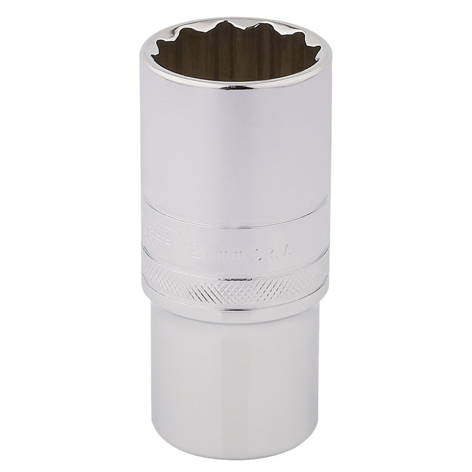 DRAPER 1/2" Square Drive Hi-Torq 12 Point Deep Socket (27mm): Model No. HT-MM/B