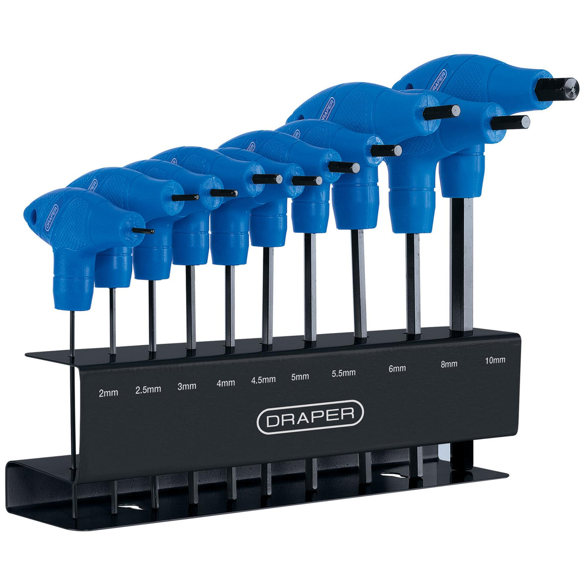 DRAPER 10 piece Metric T-Handle Hexagon Key Set: Model No.THDH/MM/B