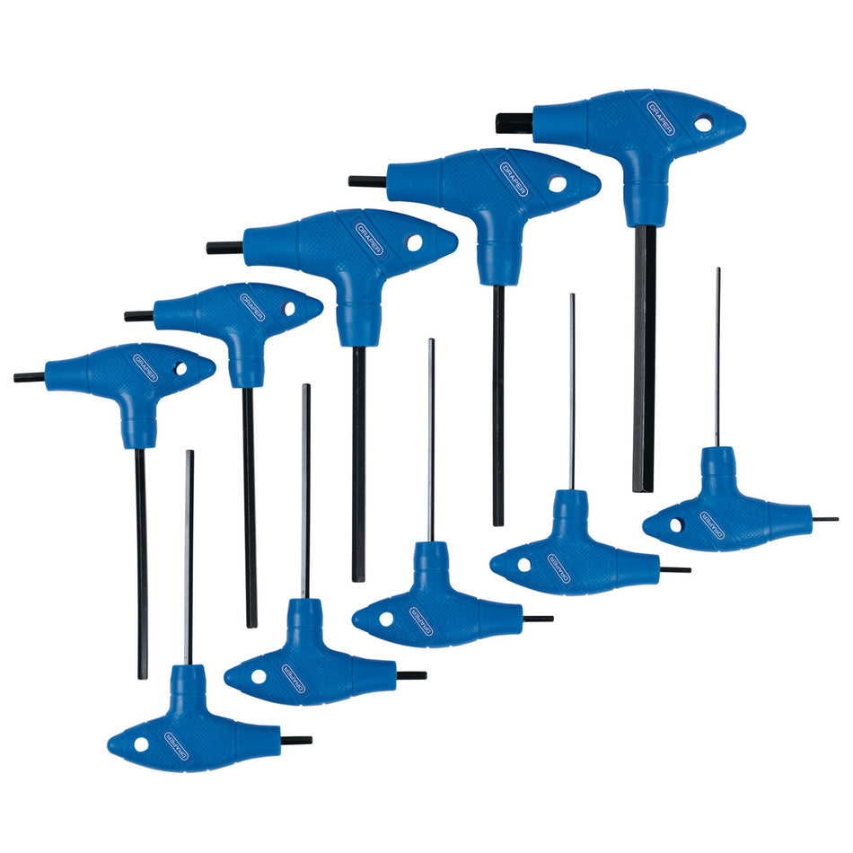 DRAPER 10 piece Metric T-Handle Hexagon Key Set: Model No.THDH/MM/B