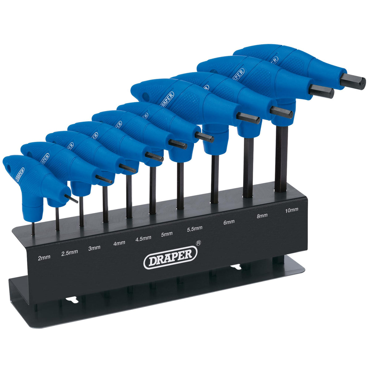 DRAPER 10 piece Metric T-Handle Hexagon Key Set: Model No.THDH/MM/B
