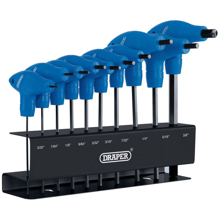 DRAPER 10 piece Imperial T-Handle Hexagon Key Set: Model No.THDH/AF/B