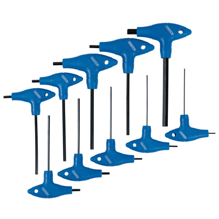 DRAPER 10 piece Imperial T-Handle Hexagon Key Set: Model No.THDH/AF/B