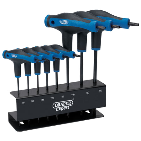 DRAPER Expert 8 piece Soft Grip 'T' Handle Draper TX-STAR ; Key Set: Model No.TTX/SG/8/B