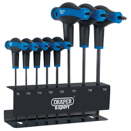 DRAPER Expert 8 piece Soft Grip 'T' Handle Draper TX-STAR ; Key Set: Model No.TTX/SG/8/B