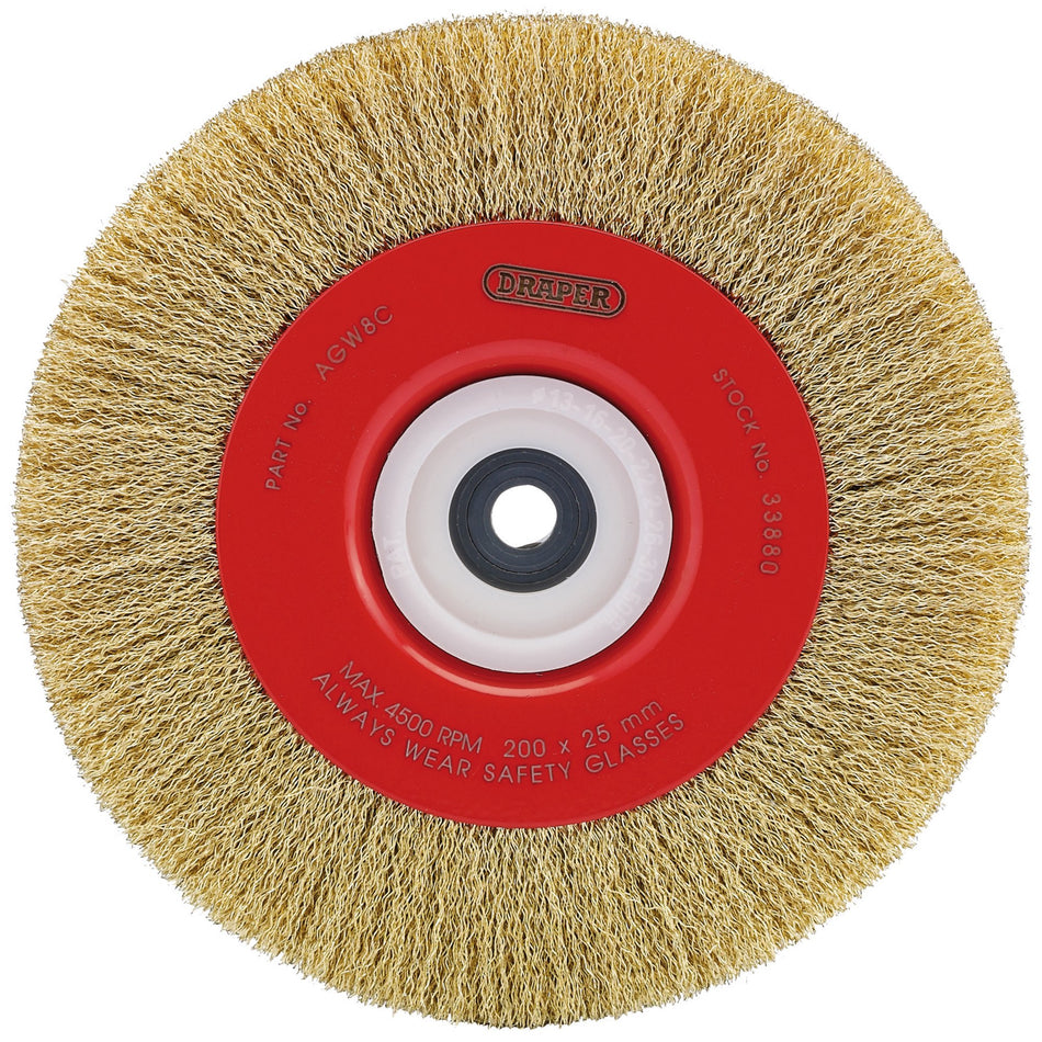 DRAPER 200 x 19mm Crimped Steel Wire Brushes: Model No.AGW8C