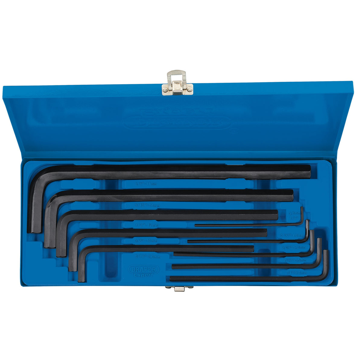 DRAPER Expert 10 Piece Metric Extra Long Pattern Hexagon Key Set: Model No.ELKW10M/B