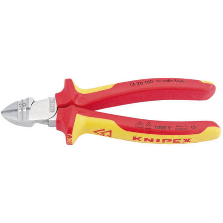Knipex VDE Fully Insulated Diagonal Wire Strippers and Cutters : Model No.14 26 160SB