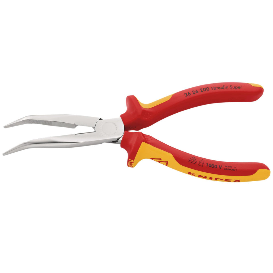 Knipex Angled Long Nose Pliers (200mm): Model No. 26 26 200SB