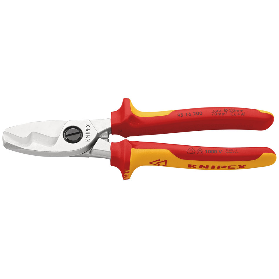 KNIPEX 95 16 200 SB VDE Insulated Cable Shears, 200mm: No.95 16 200 SB