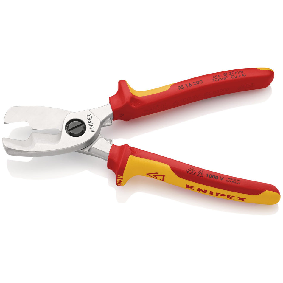 KNIPEX 95 16 200 SB VDE Insulated Cable Shears, 200mm: No.95 16 200 SB