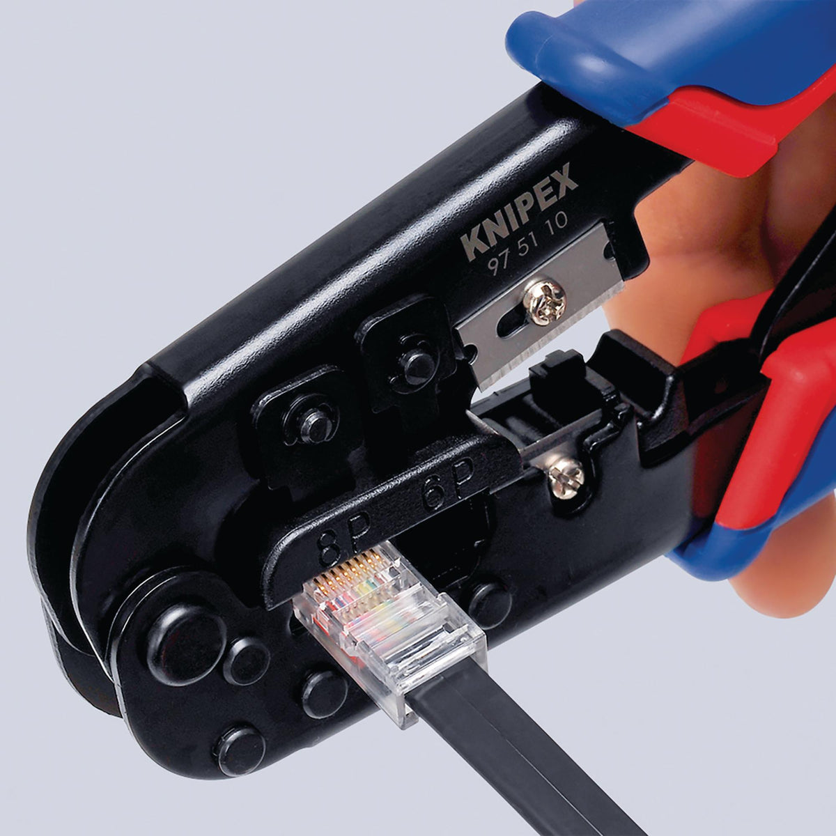 KNIPEX 97 51 10 SB Crimping Pliers for Western Plugs,190mm