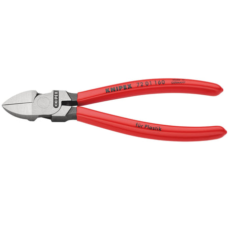 Knipex 160mm Diagonal Side Cutter for Plastics or Lead Only: Model No. 72 01 160SB