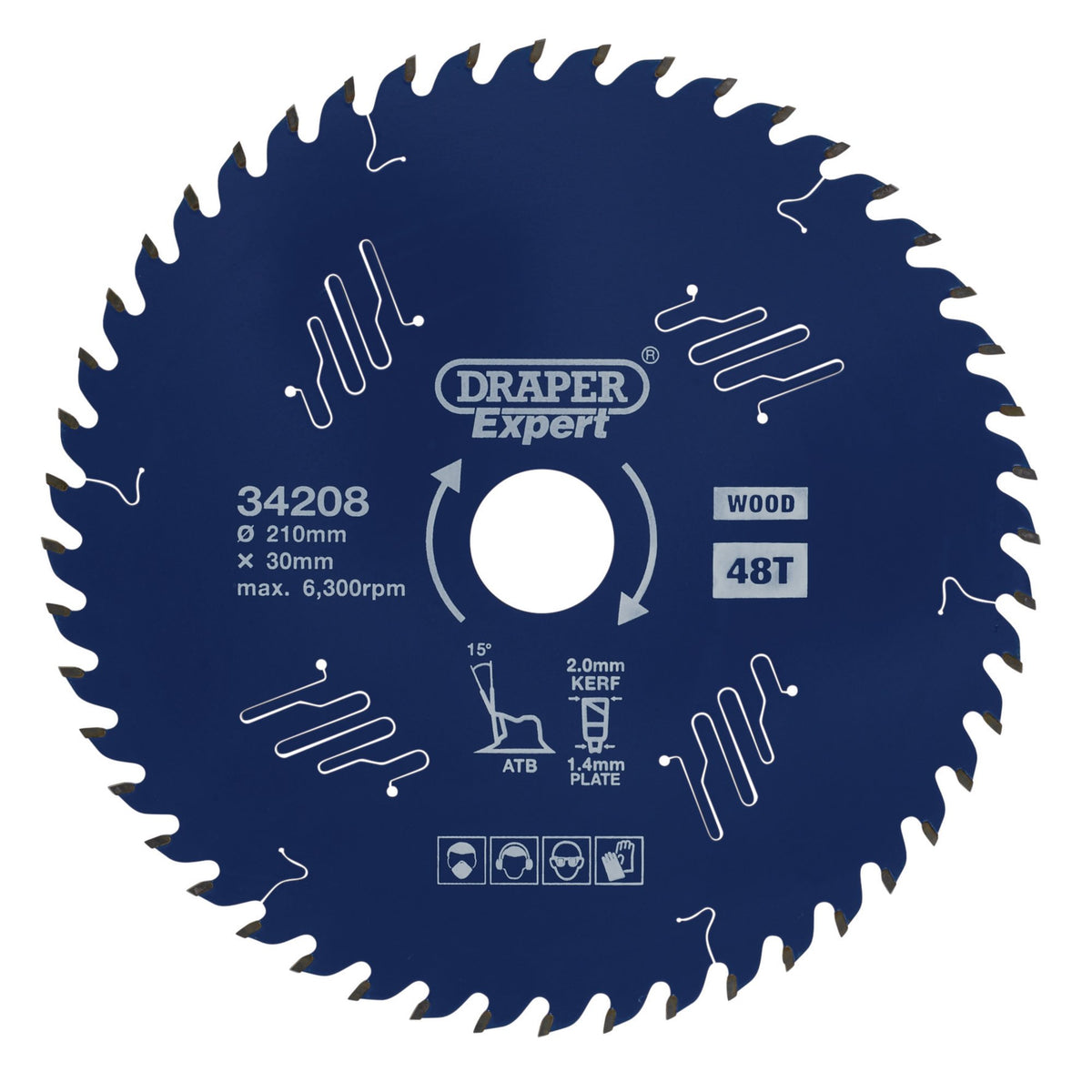 Draper Expert TCT Circular Saw Blade for Wood with PTFE Coating, 210 x 30mm, 48T: Model No. SBE3