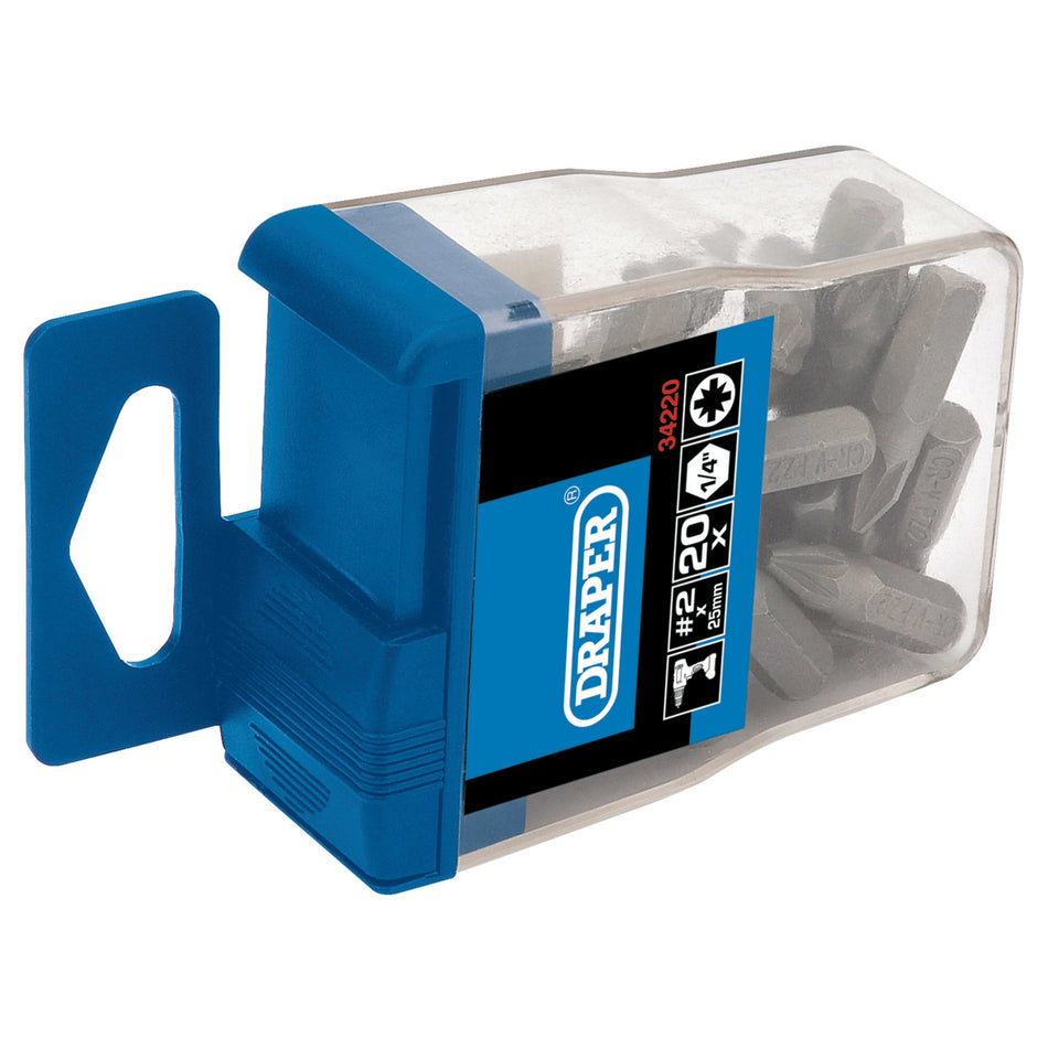 No.2 PZ TYPE 1/4" Insert Bits in Plastic Storage Case (20 PIECE): Model No. PZ2/20TTC/C