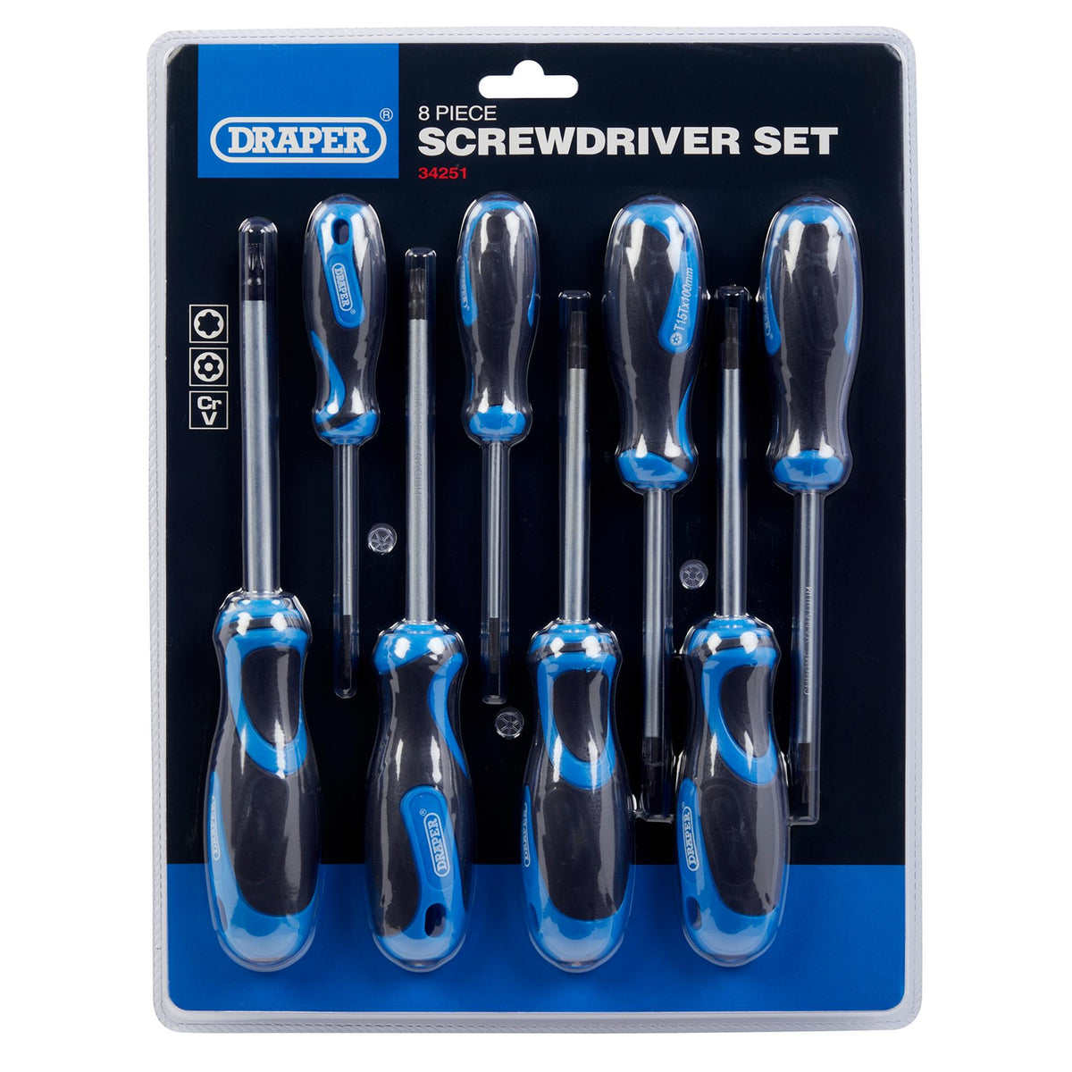 DRAPER 8 piece Draper TX-STAR ; and TX-STAR ; Security Screwdriver Set: Model No.865TXT/8