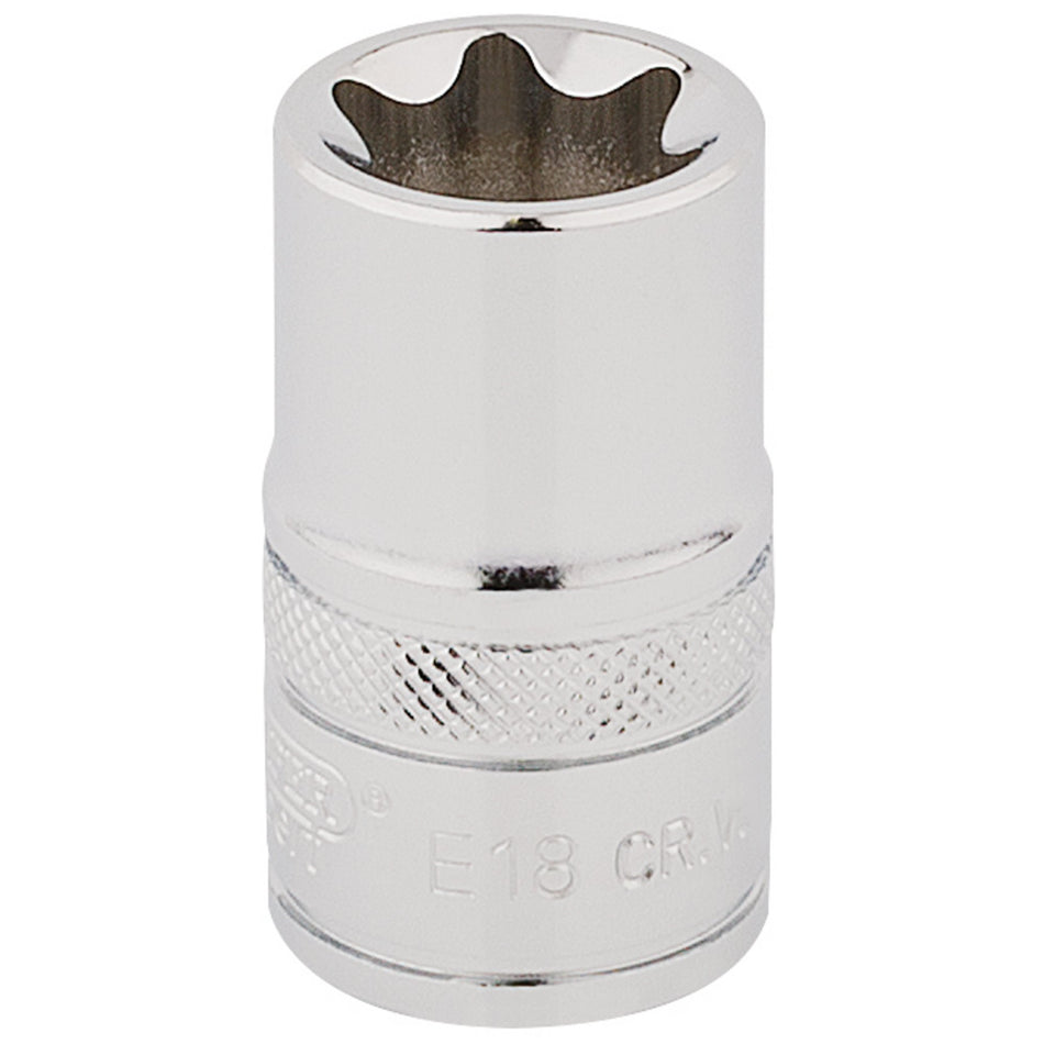 DRAPER 1/2" Square Drive Draper TX-STAR Socket (E18): Model No. TS12/B