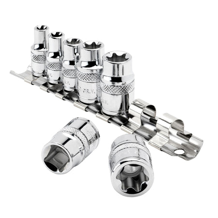 DRAPER Set of Draper TX-STAR Sockets on a Rail (7 Piece): Model No. BD7TX/B