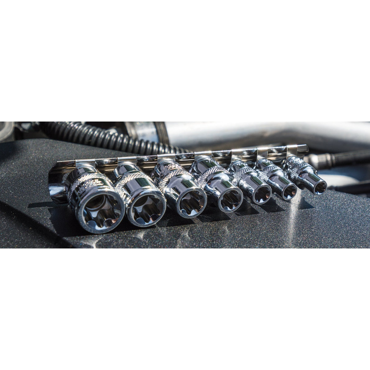 DRAPER Set of Draper TX-STAR Sockets on a Rail (7 Piece): Model No. BD7TX/B