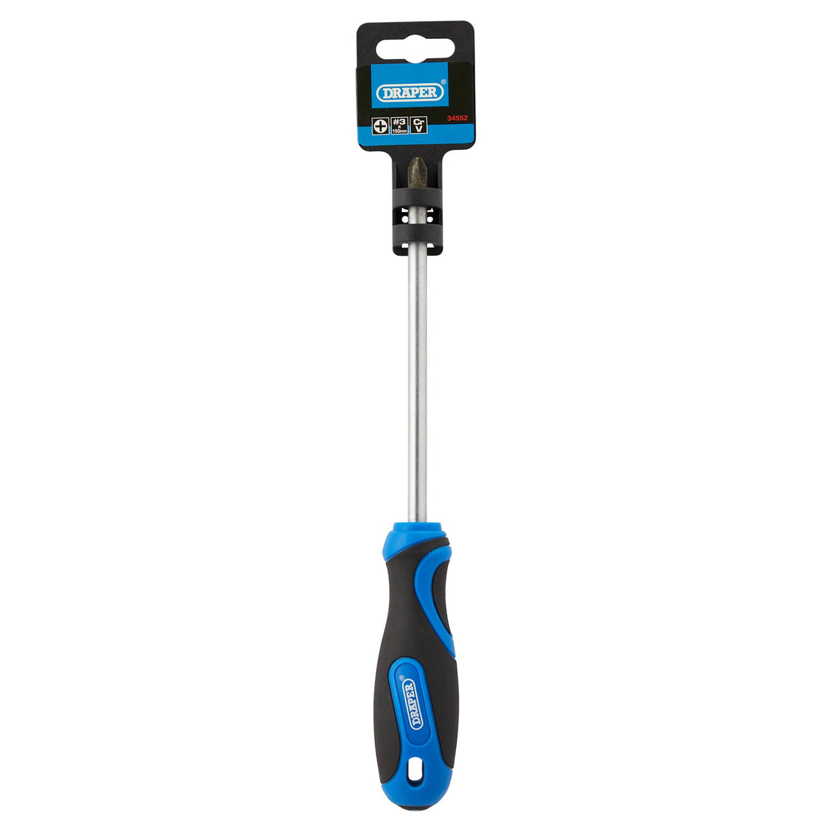 DRAPER No.3 x 150mm Cross Slot Screwdriver with Soft Grip Handles: Model No.865CS