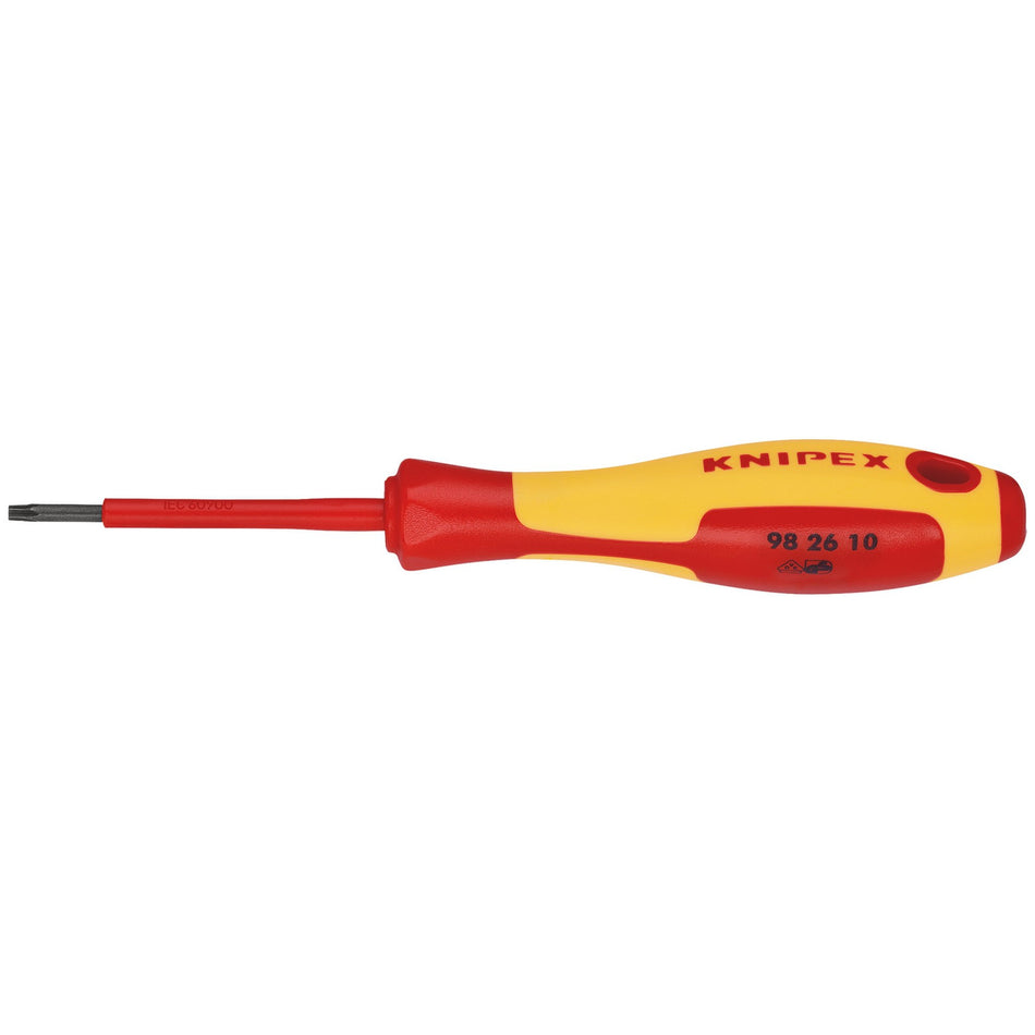 KNIPEX 98 26 10 VDE Insulated Torx Screwdriver, TX10 x 60mm: No.98 26 10