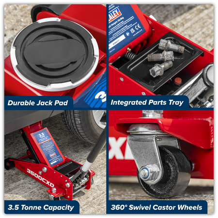 Sealey Trolley Jack with Super Rocket Lift 3.5 Tonne Model No-3500CXD
