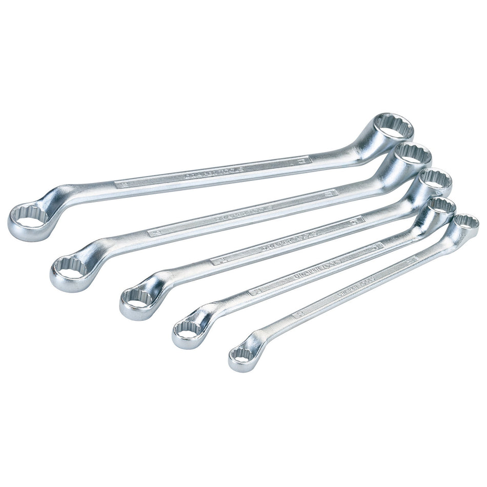 DRAPER 5 Piece Cranked Metric Ring Spanner Set: Model No.7102/5/MM