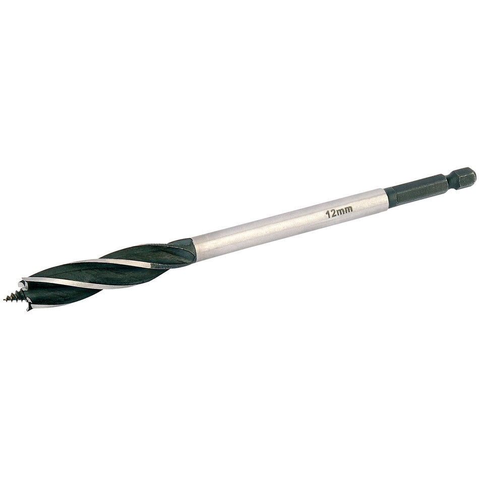 DRAPER Expert 4 Fluted 12 x 165mm 'Vortex' Auger Bits: Model No.AB4F