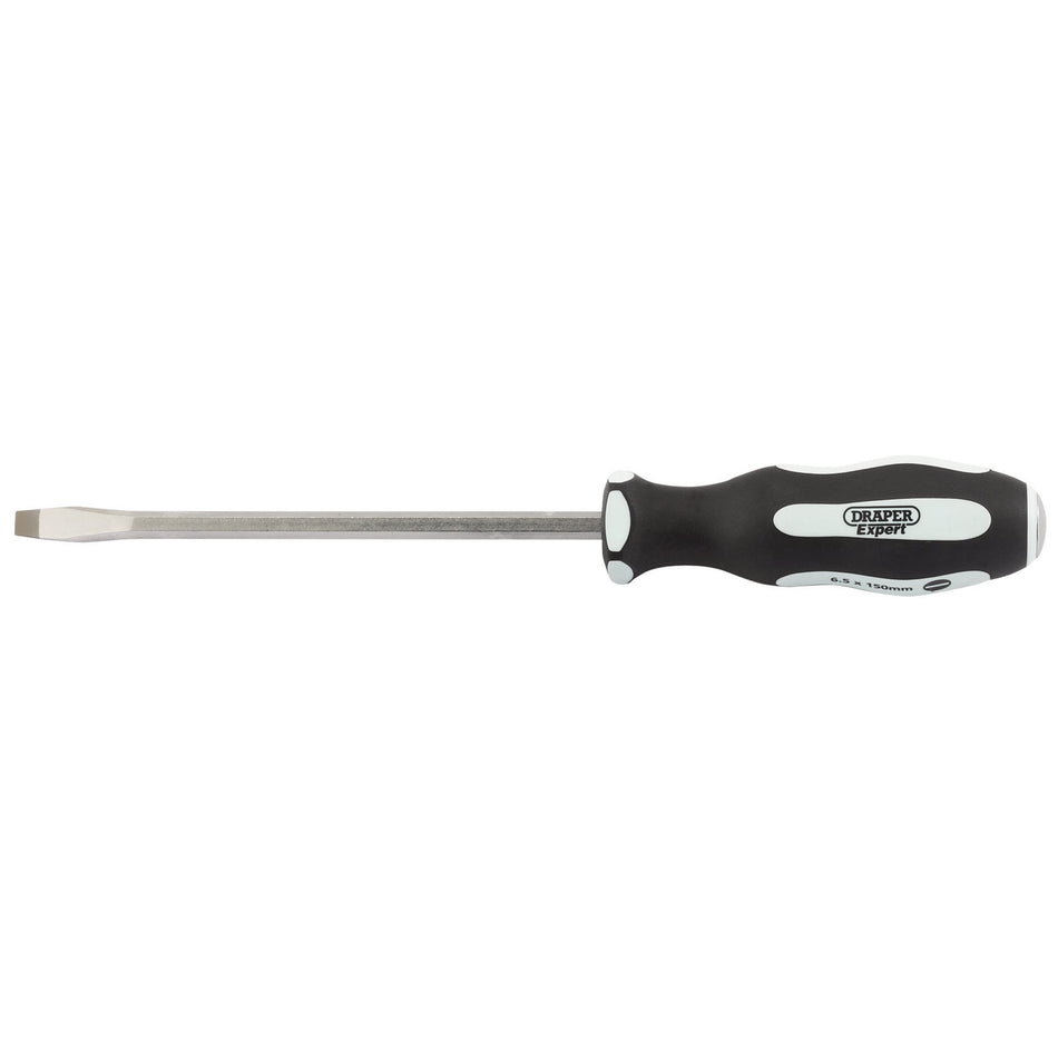 DRAPER Expert 'Pound Thru' Plain Slot 6.5 x 150mm Soft Grip Screwdrivers: Model No.996/PT