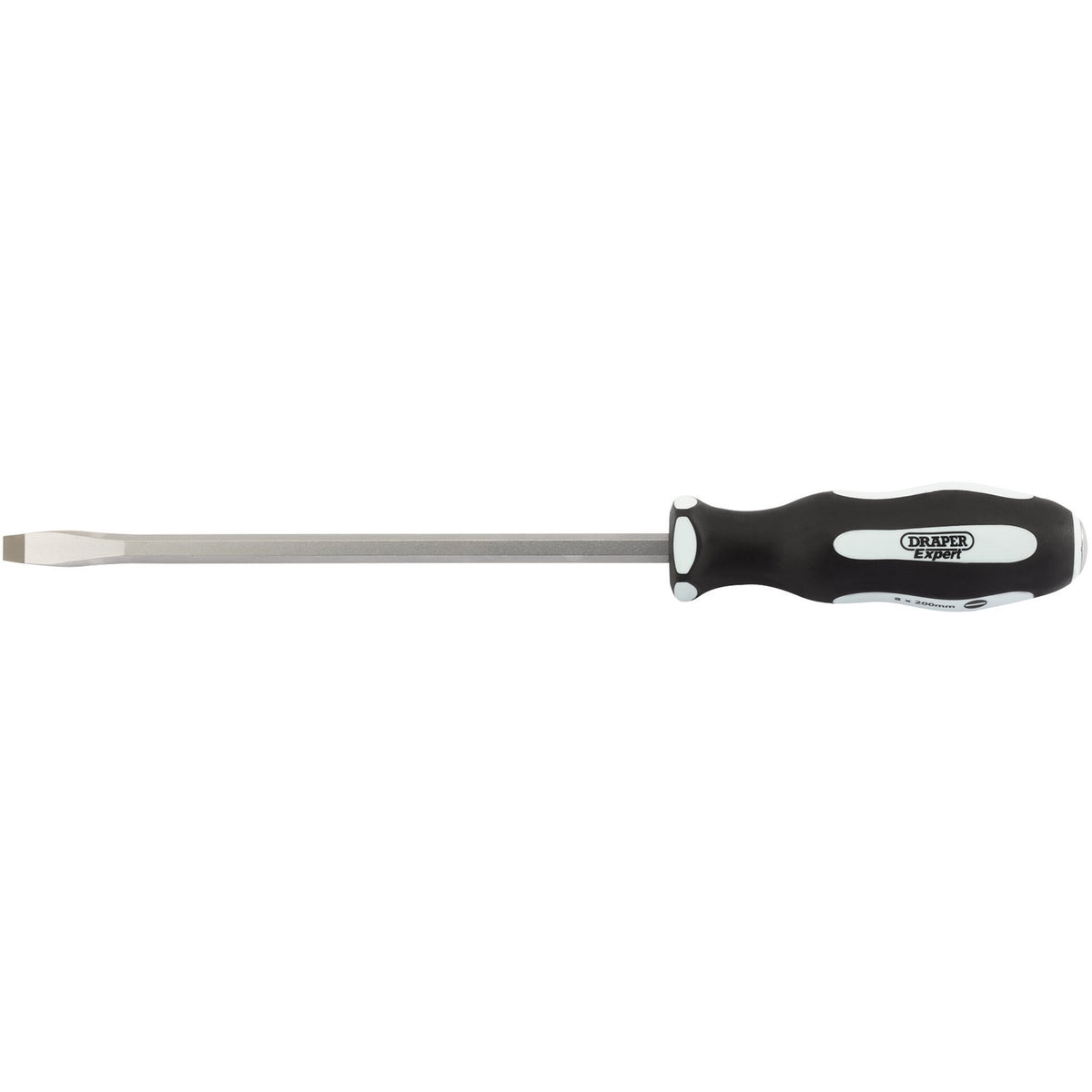 DRAPER Expert 'Pound Thru' Plain Slot 8 x 200mm Soft Grip Screwdrivers: Model No.996/PT