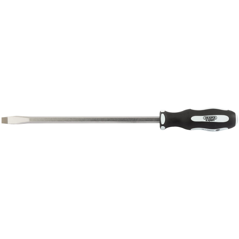 DRAPER Expert 'Pound Thru' Plain Slot 10 x 250mm Soft Grip Screwdrivers: Model No.996/PT