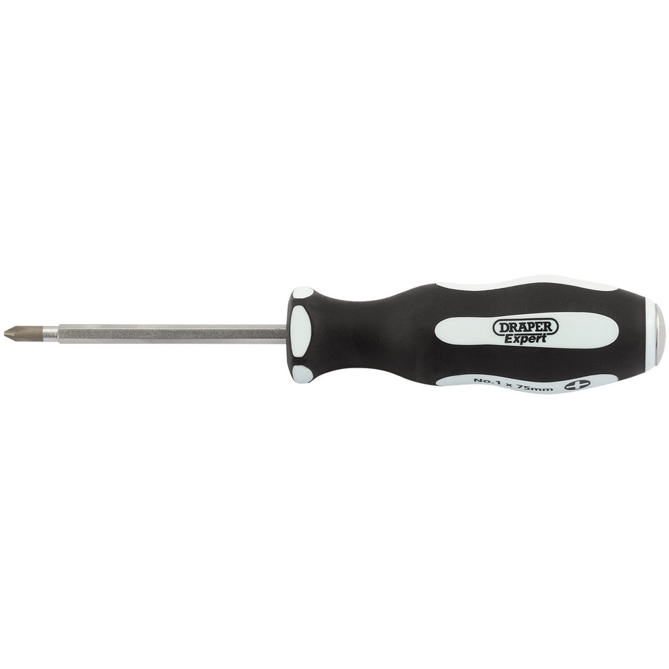 DRAPER Expert 'Pound Thru' Cross Slot No:1 x 75mm Soft Grip Screwdrivers: Model No.996CS/PT