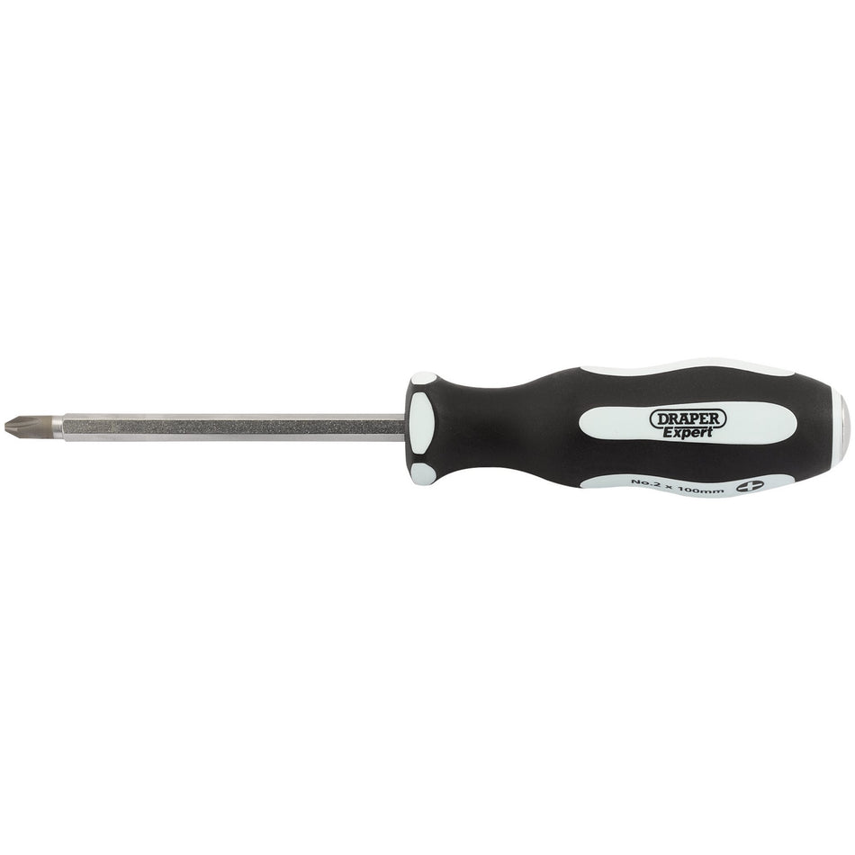 DRAPER Expert 'Pound Thru' Cross Slot No:2 x 100mm Soft Grip Screwdrivers: Model No.996CS/PT