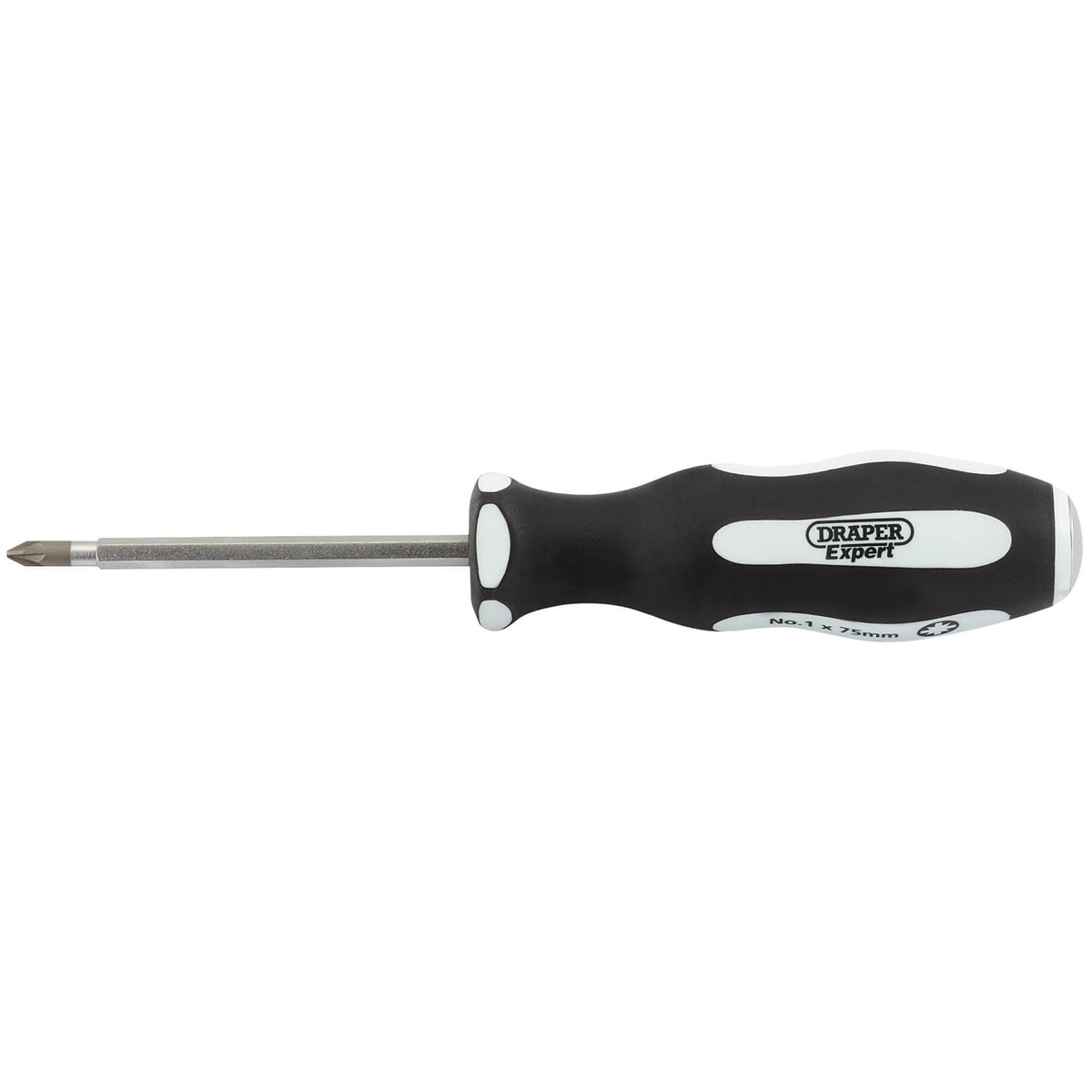 DRAPER Expert 'Pound Thru' PZ TYPE No:1 x 75mm Soft Grip Screwdrivers: Model No.996PZ/PT