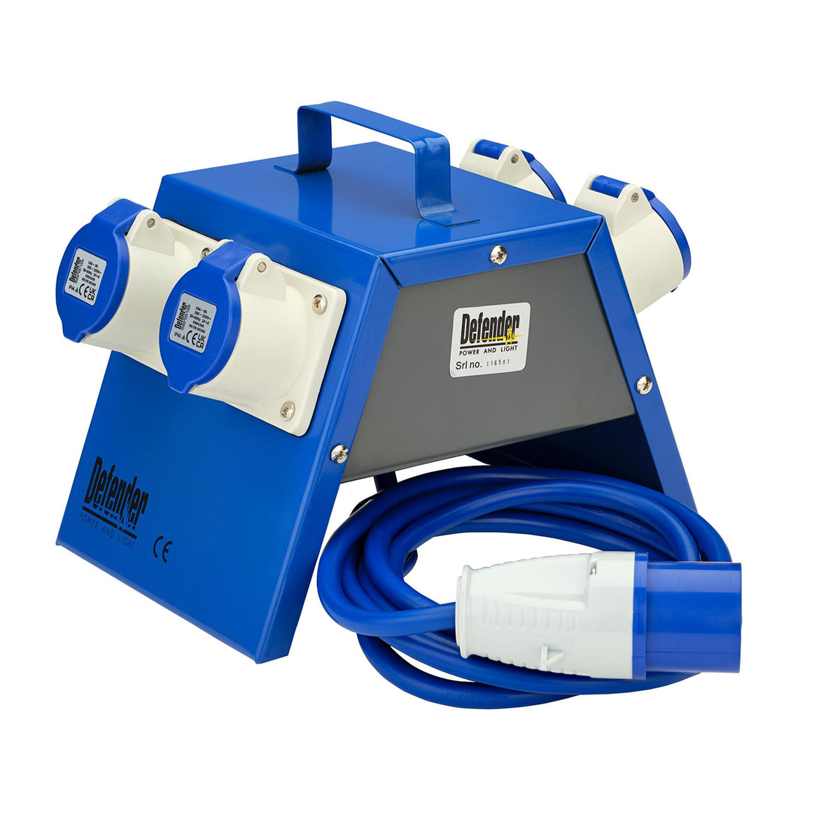 Defender E13112 230V Splitter Box, 4 x 16A