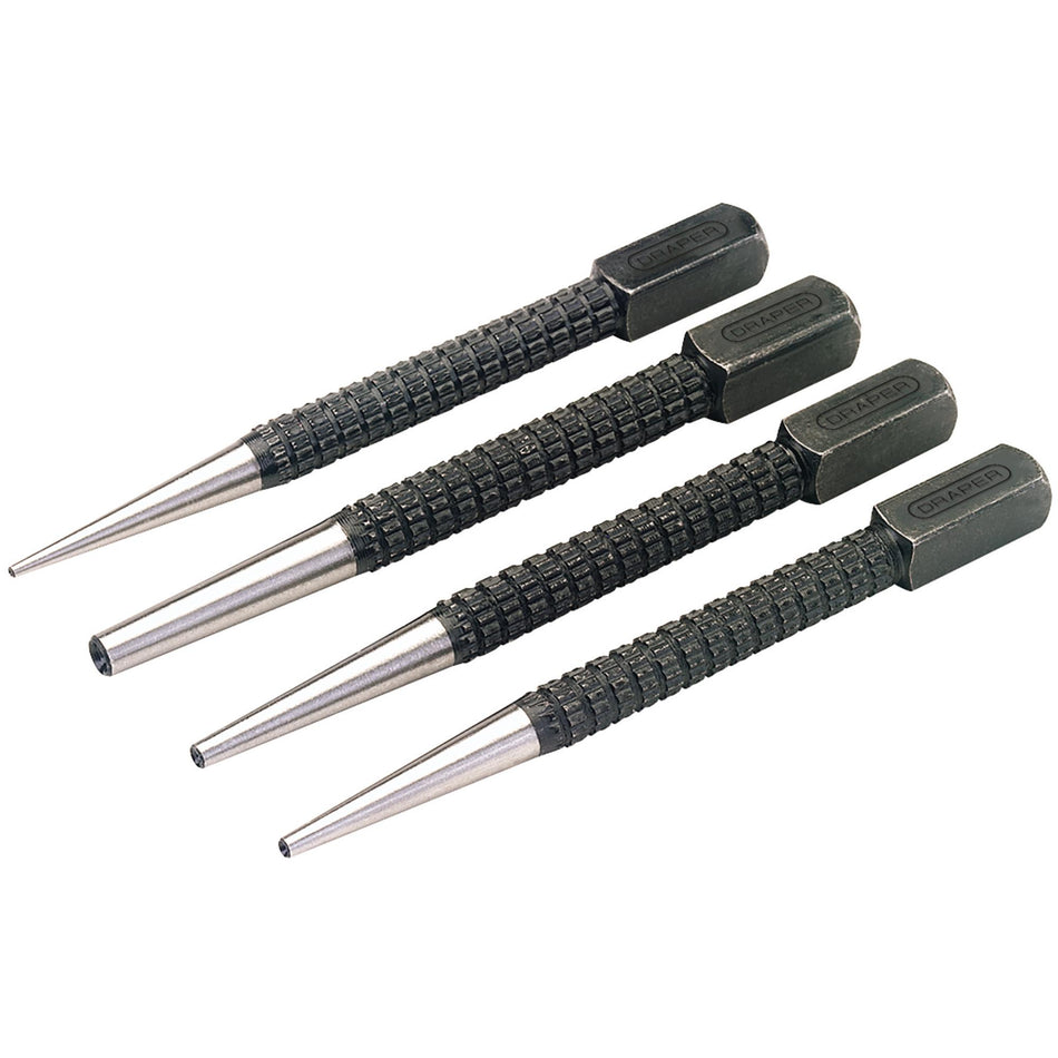 DRAPER Set of Cupped Nailsets (4 Piece): Model No. 622/4