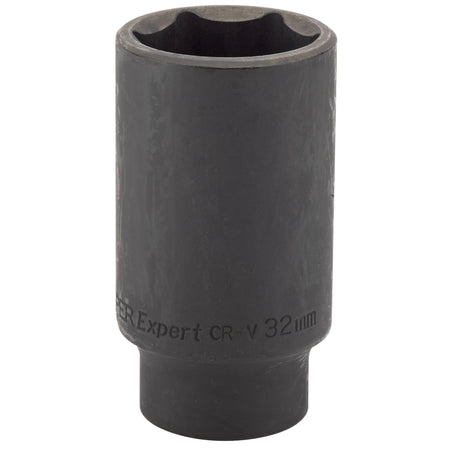 DRAPER Expert 32mm 1/2in. Square Drive Deep Impact Socket: Model No.410D-MM