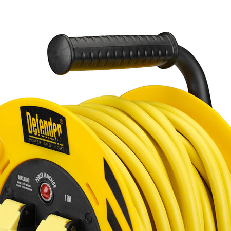 Defender E86455 110V Heavy Duty Industrial Cable Reel, 25m