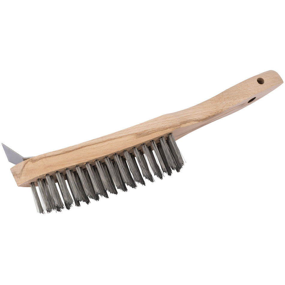 DRAPER 310mm Heavy Duty 4 Row Wire Scratch Brush with Scraper: Model No.WB-HD/IS/L