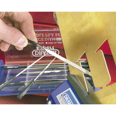 DRAPER Expert 10 Piece 140mm Diamond Needle File Set: Model No.4885/10D