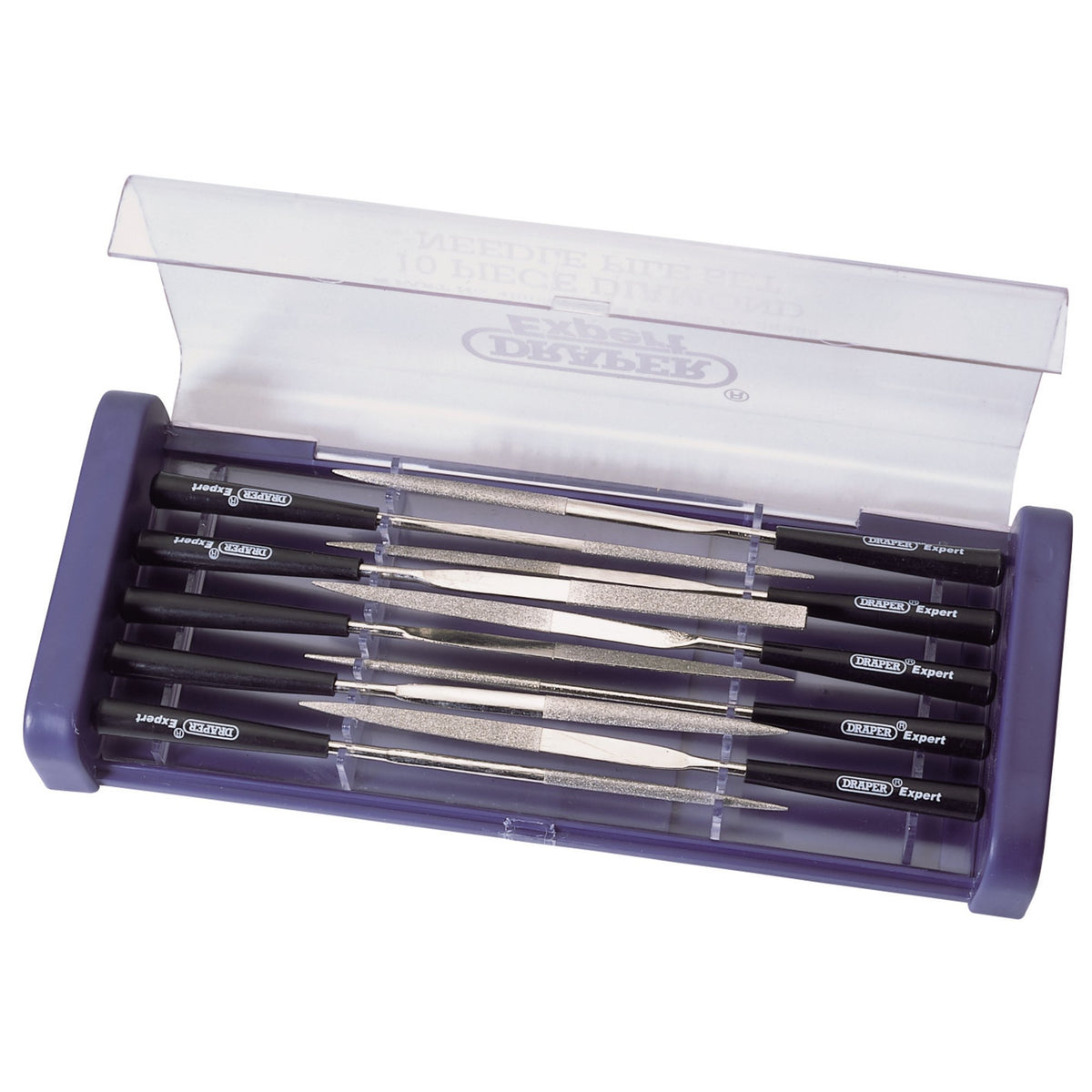 DRAPER Expert 10 Piece 140mm Diamond Needle File Set: Model No.4885/10D