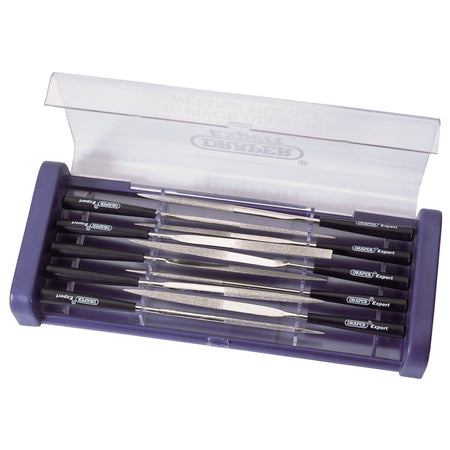 DRAPER Expert 10 Piece 140mm Diamond Needle File Set: Model No.4885/10D