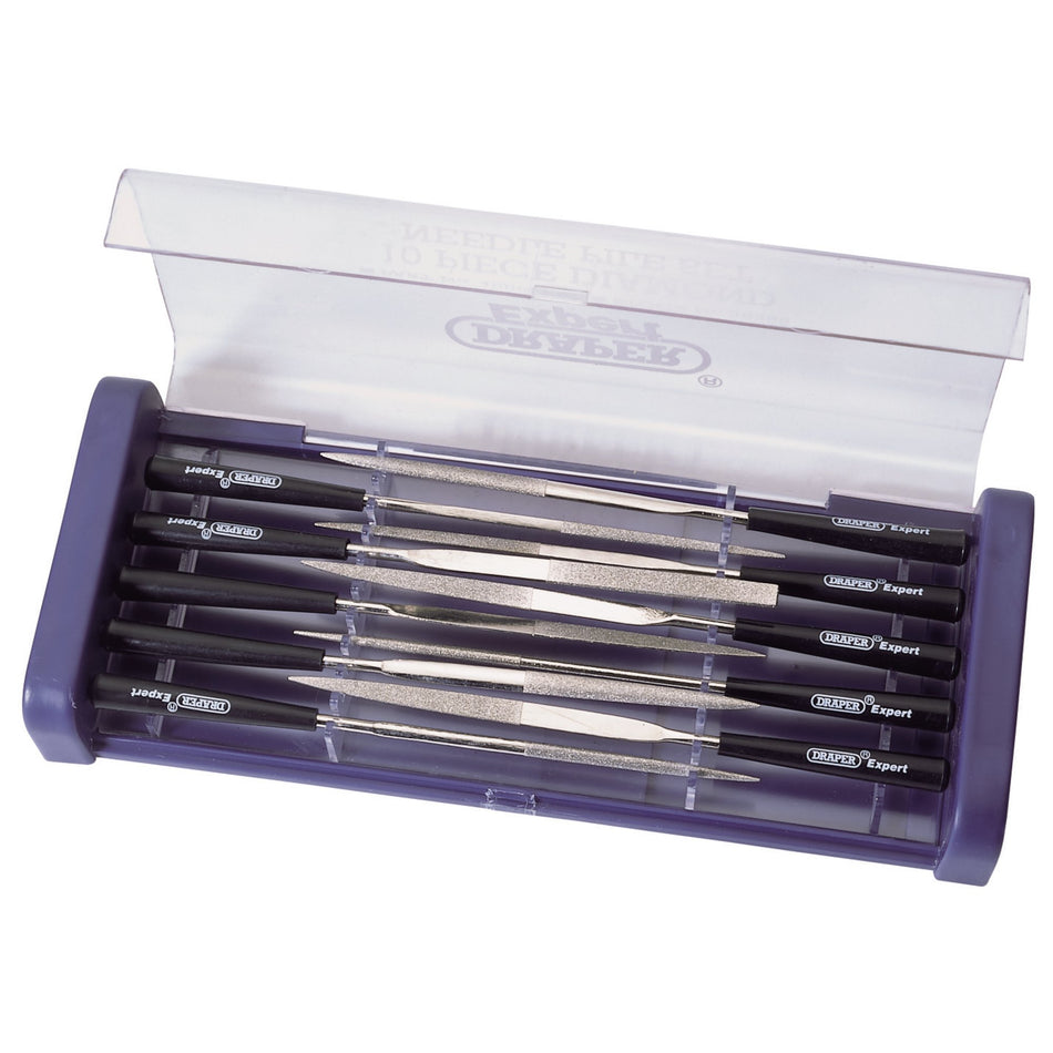 DRAPER Expert 10 Piece 140mm Diamond Needle File Set: Model No.4885/10D