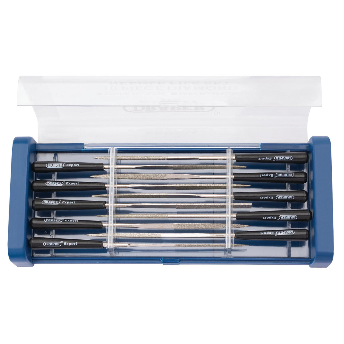 DRAPER Expert 10 Piece 140mm Diamond Needle File Set: Model No.4885/10D