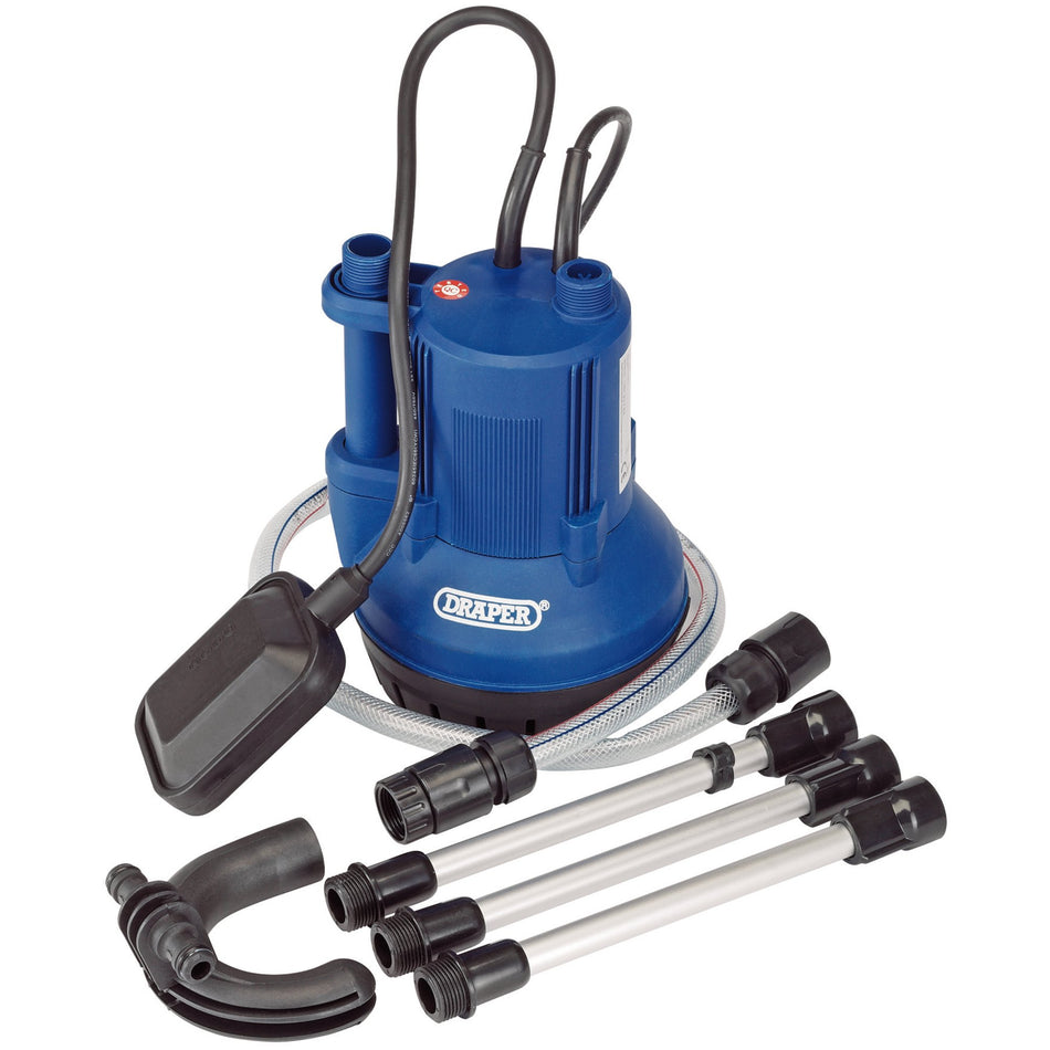 DRAPER 40L/min 350W 230V Submersible Water Butt Pump with Float Switch: Model No.WBP2A
