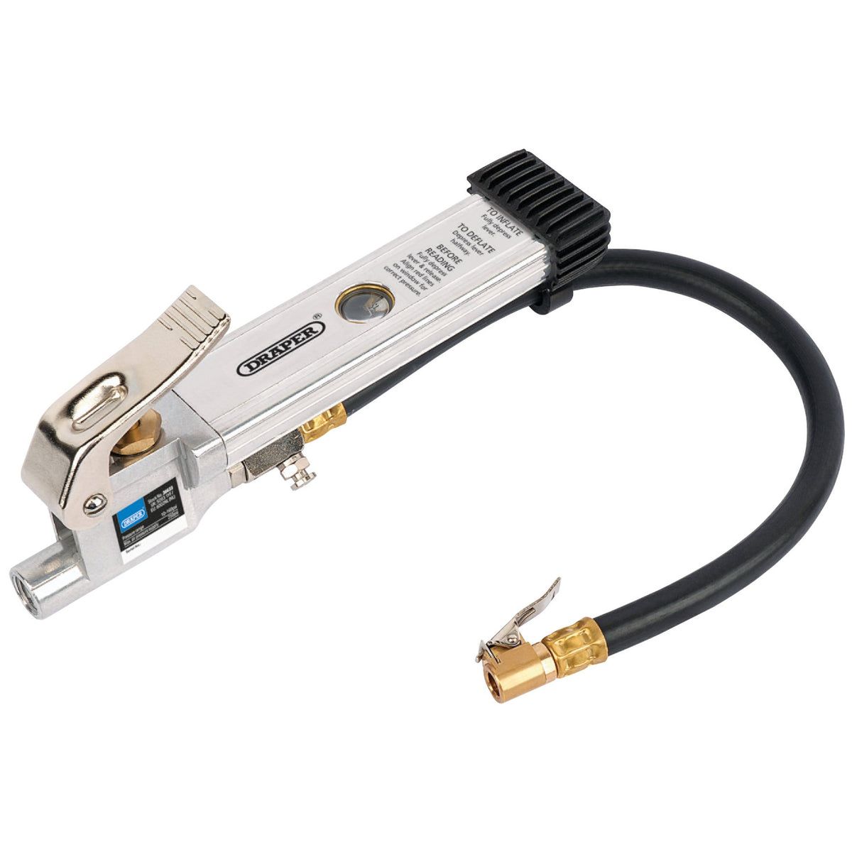 DRAPER Air Line Inflator with Open Ended Clip On Connector: Model No.4290B