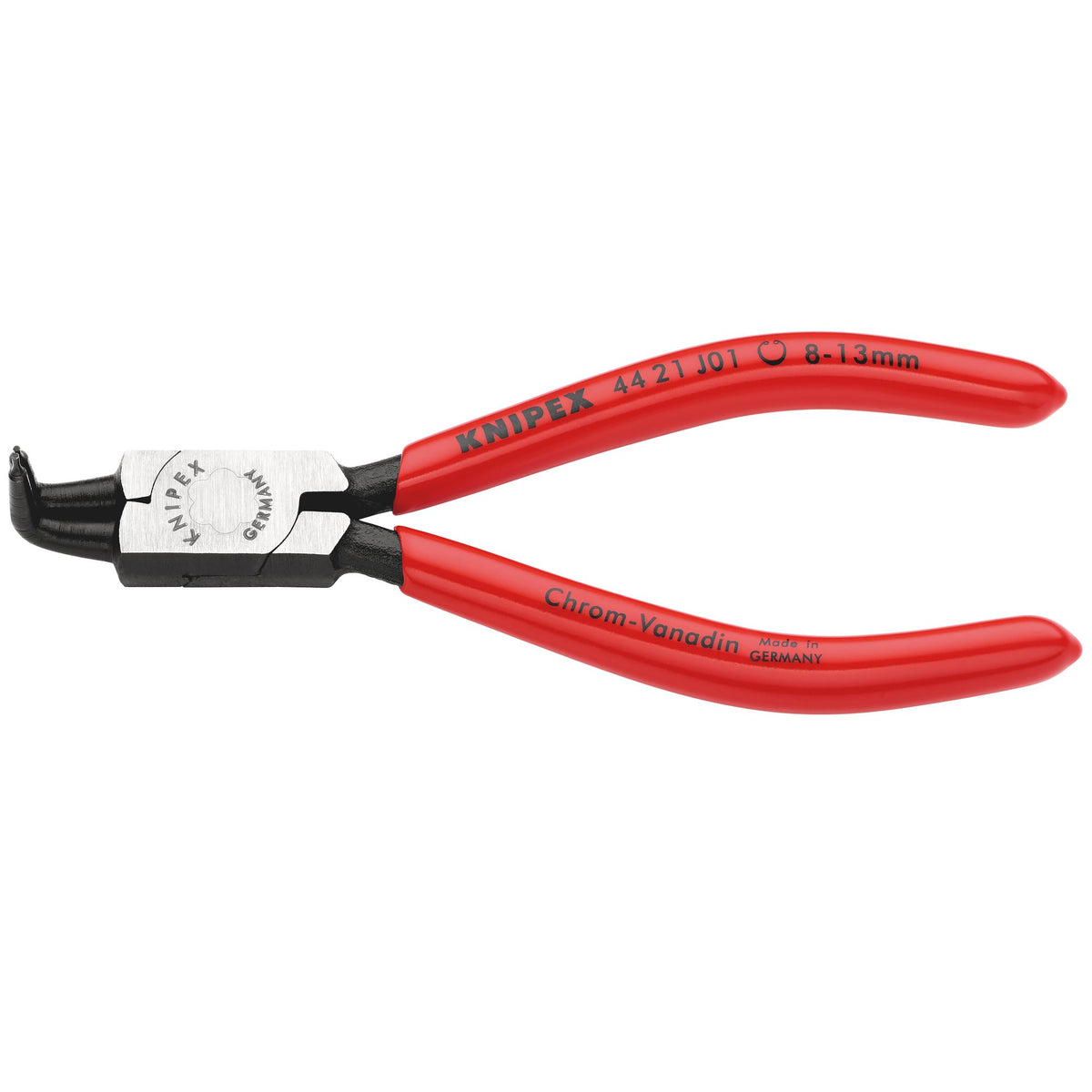 Knipex 8mm - 13mm J01 90 deg Bent Internal Circlip Pliers: Model No. 44 21 J01
