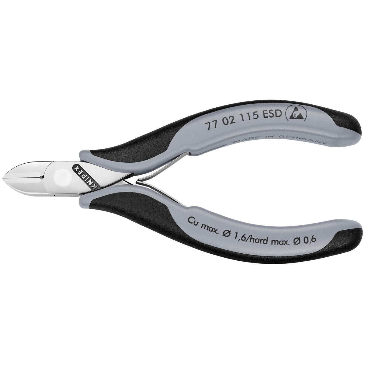 Knipex 115mm Antistatic Diagonal Cutting Nipper: Model No. 77 02 115 ESD